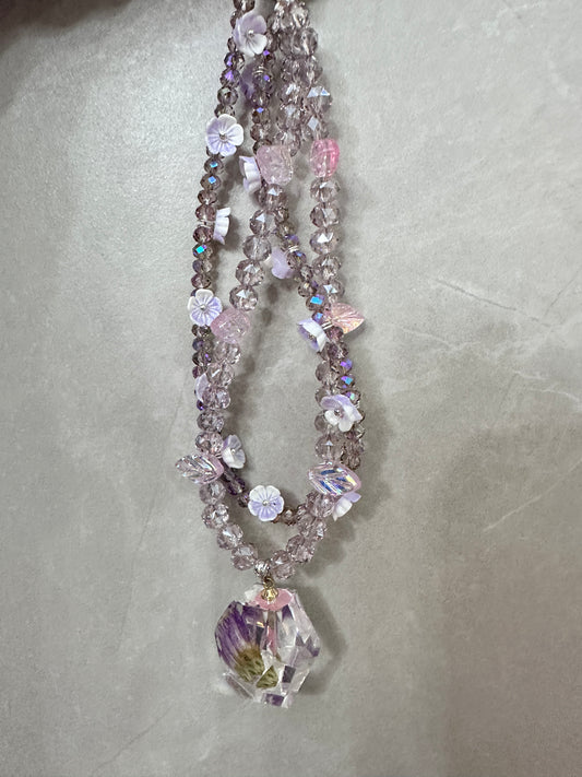 purple flower diy keychain