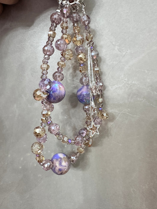 purple stars diy keychain
